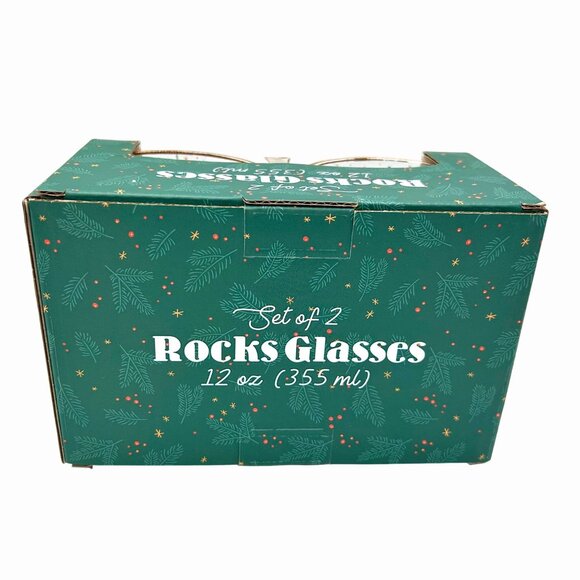 NIB NORDSTROM SET OF 2 CHRISTMAS HOLIDAY NUTCRACKER SUITE GOLD RIM ROCKS GLASSES - Picture 6 of 6
